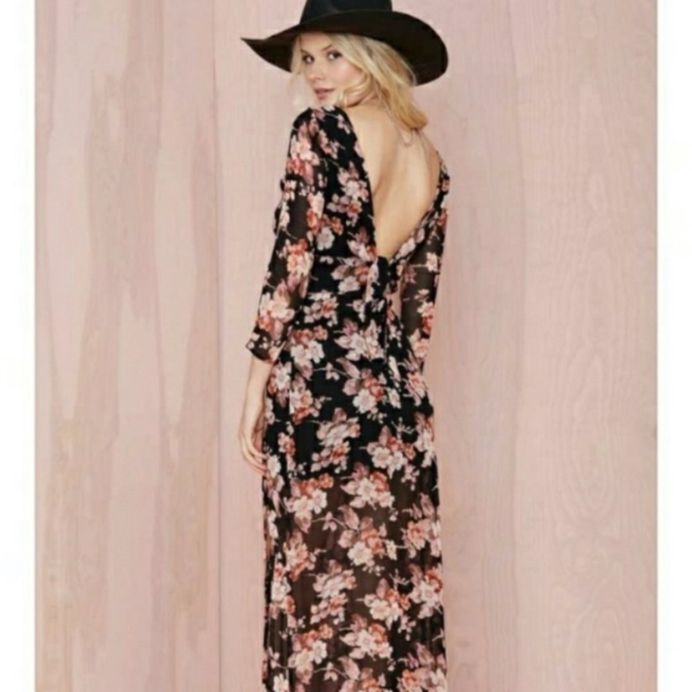 For Love & Lemons Open Back Autumn Maxi